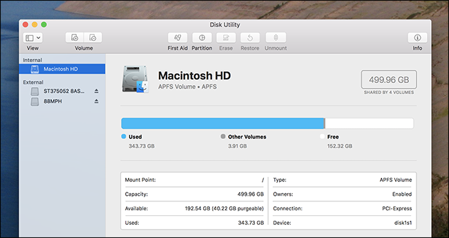 disk utility clean up for mac tree
